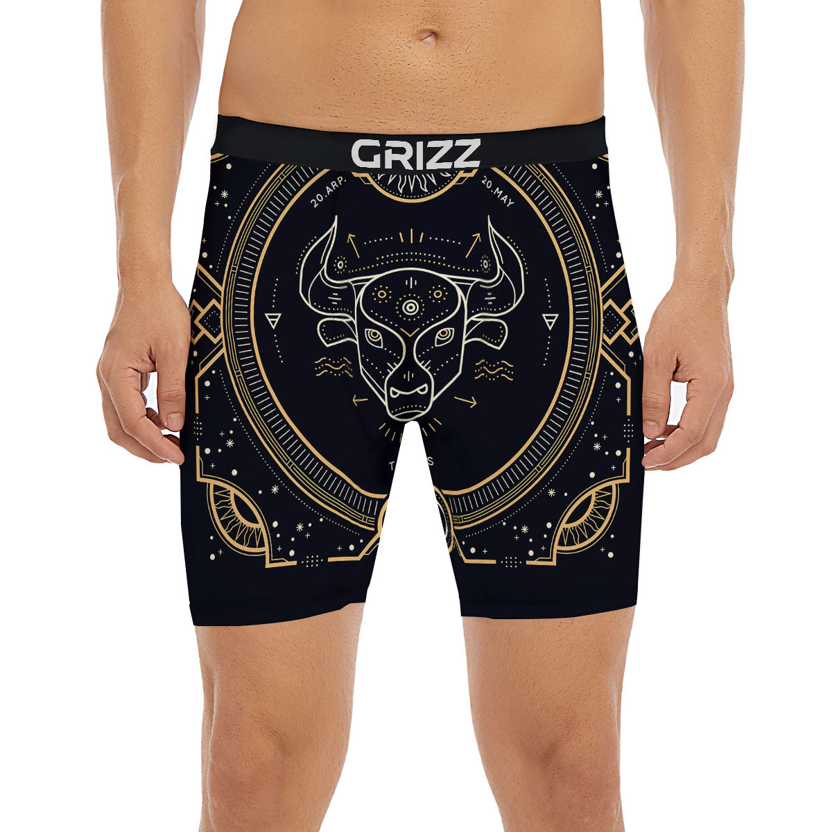 Zodiac Sign Vintage Taurus Print Boxer Briefs-grizzshop