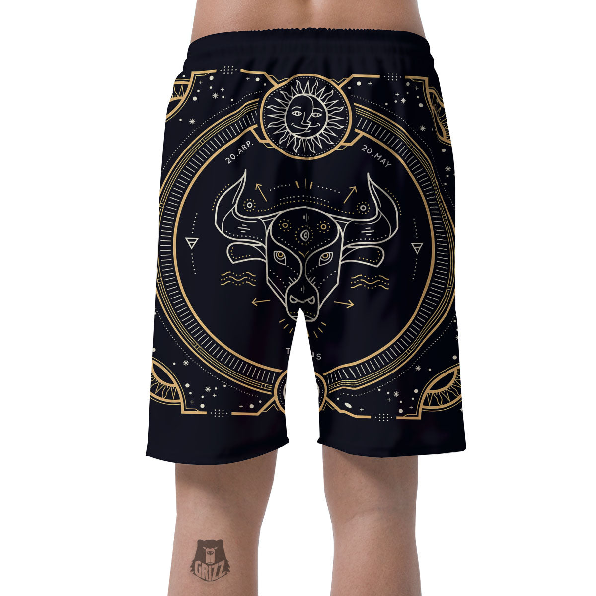 Zodiac Sign Vintage Taurus Print Men's Shorts-grizzshop