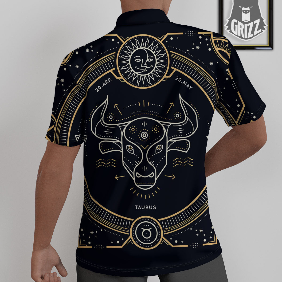 Zodiac Sign Vintage Taurus Print Untucked Shirts-grizzshop