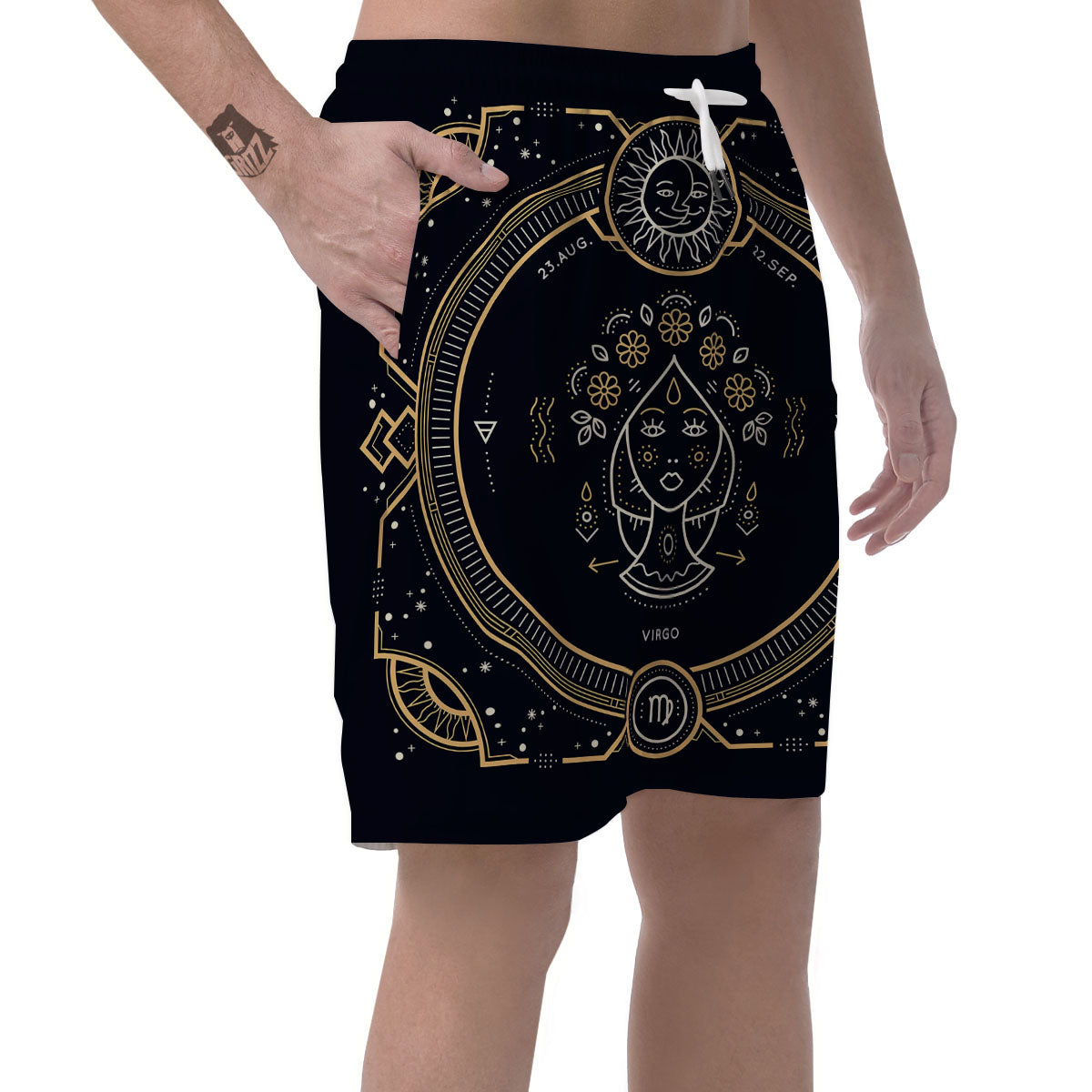 Zodiac Sign Vintage Virgo Print Men's Shorts-grizzshop