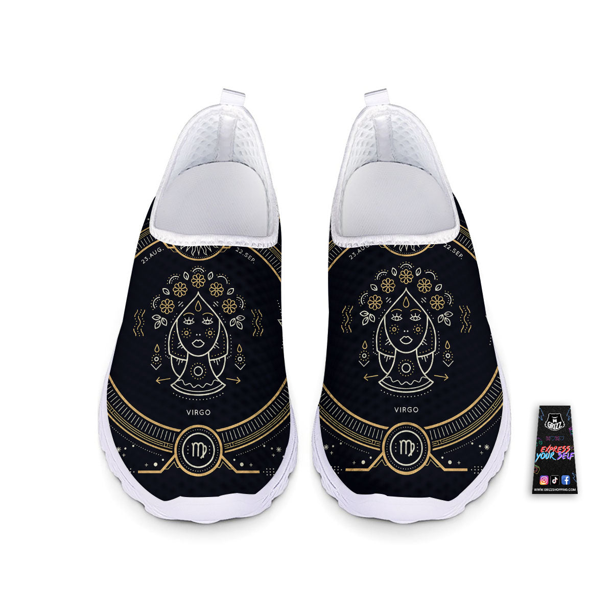 Zodiac Sign Vintage Virgo Print Nurse Shoes-grizzshop