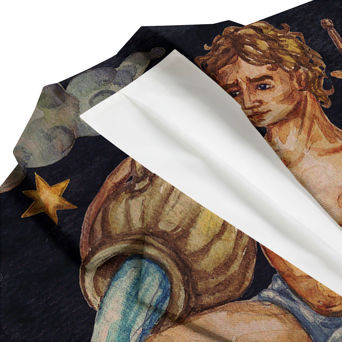 Zodiac Sign Watercolor Aquarius Print Men's Blazer-grizzshop