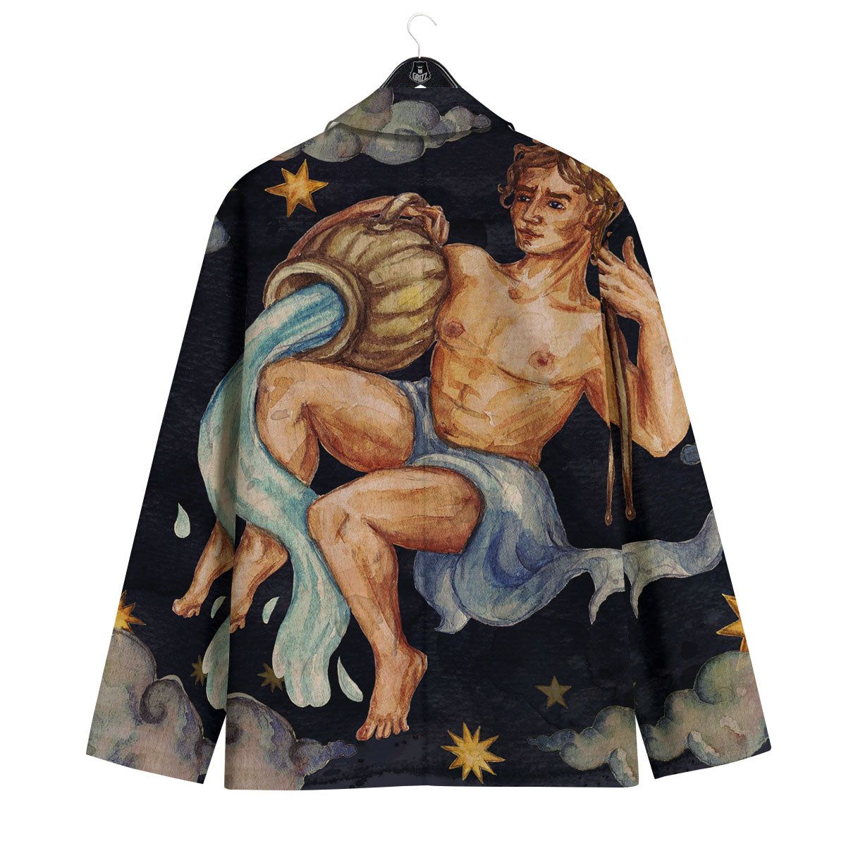 Zodiac Sign Watercolor Aquarius Print Men's Sport Coat-grizzshop