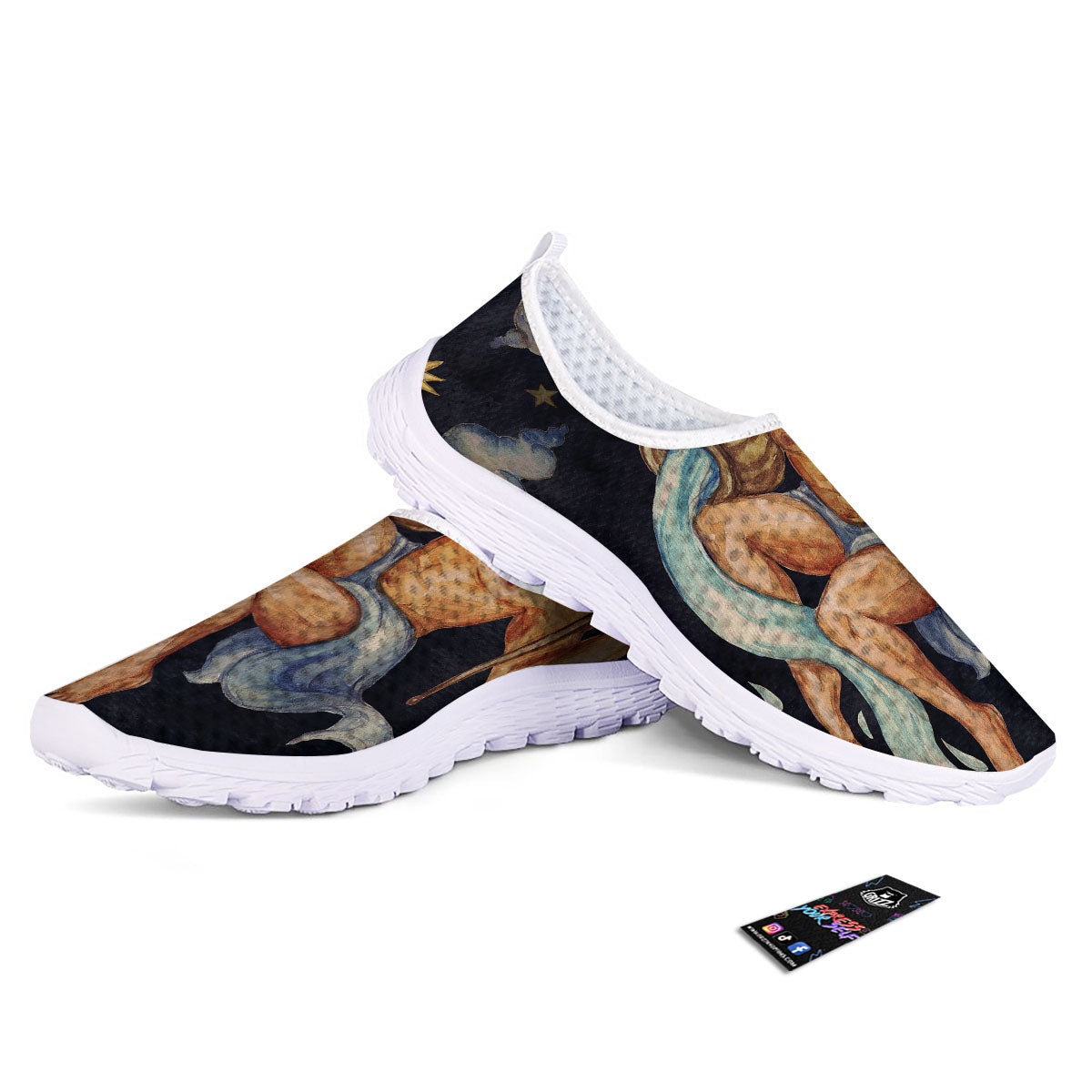 Zodiac Sign Watercolor Aquarius Print Nurse Shoes-grizzshop