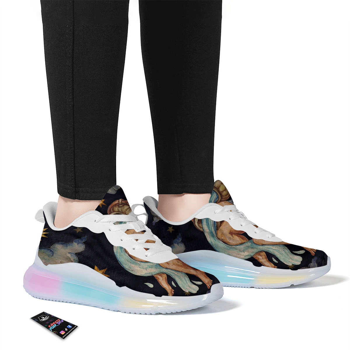 Zodiac Sign Watercolor Aquarius Print Running Sneakers-grizzshop