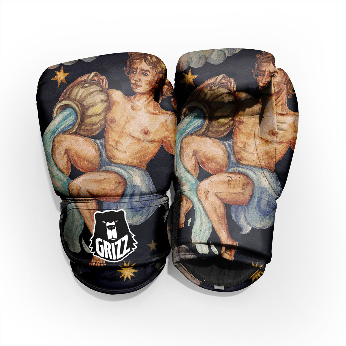Zodiac Sign Watercolor Aquarius Print Pro Boxing Glove