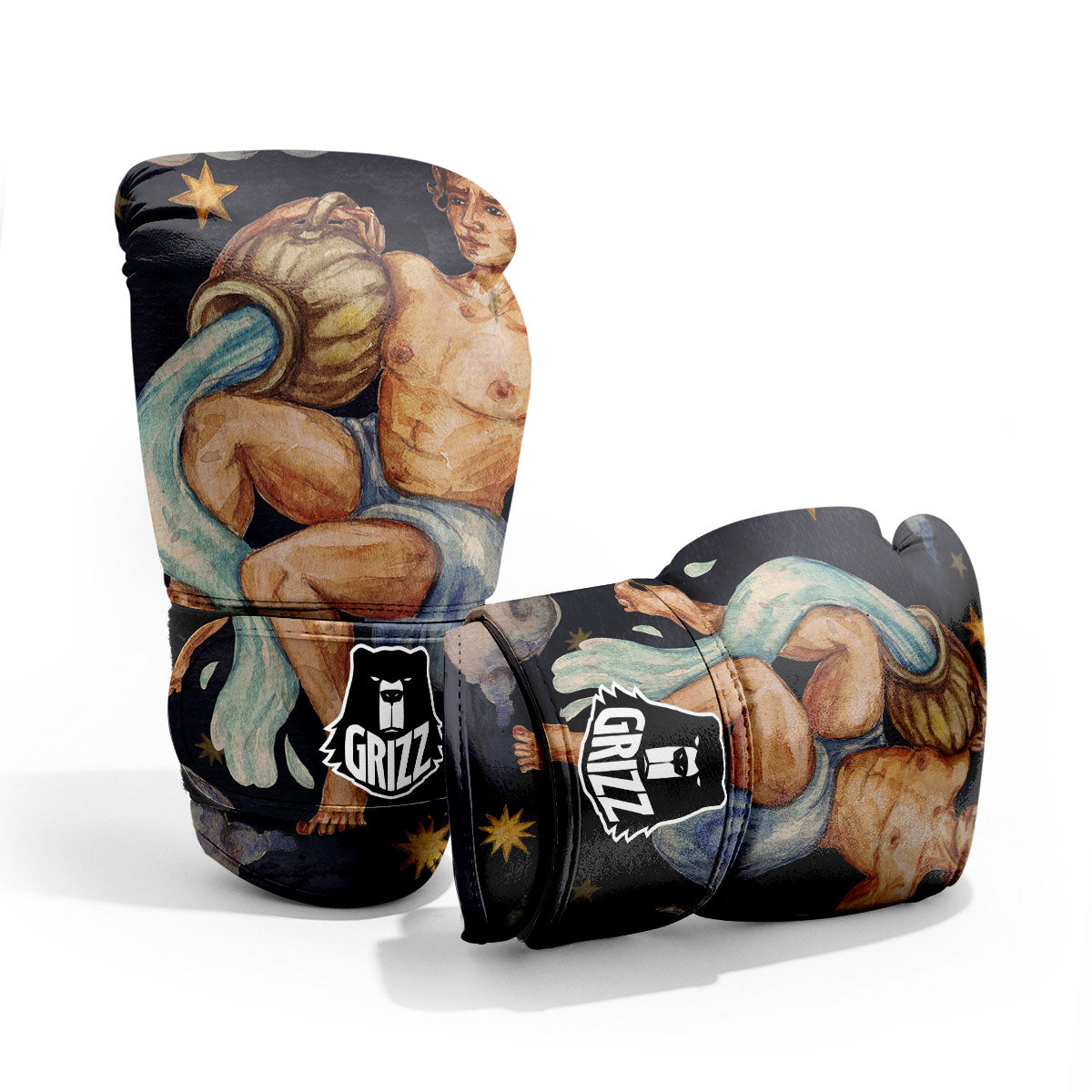 Zodiac Sign Watercolor Aquarius Print Pro Boxing Glove