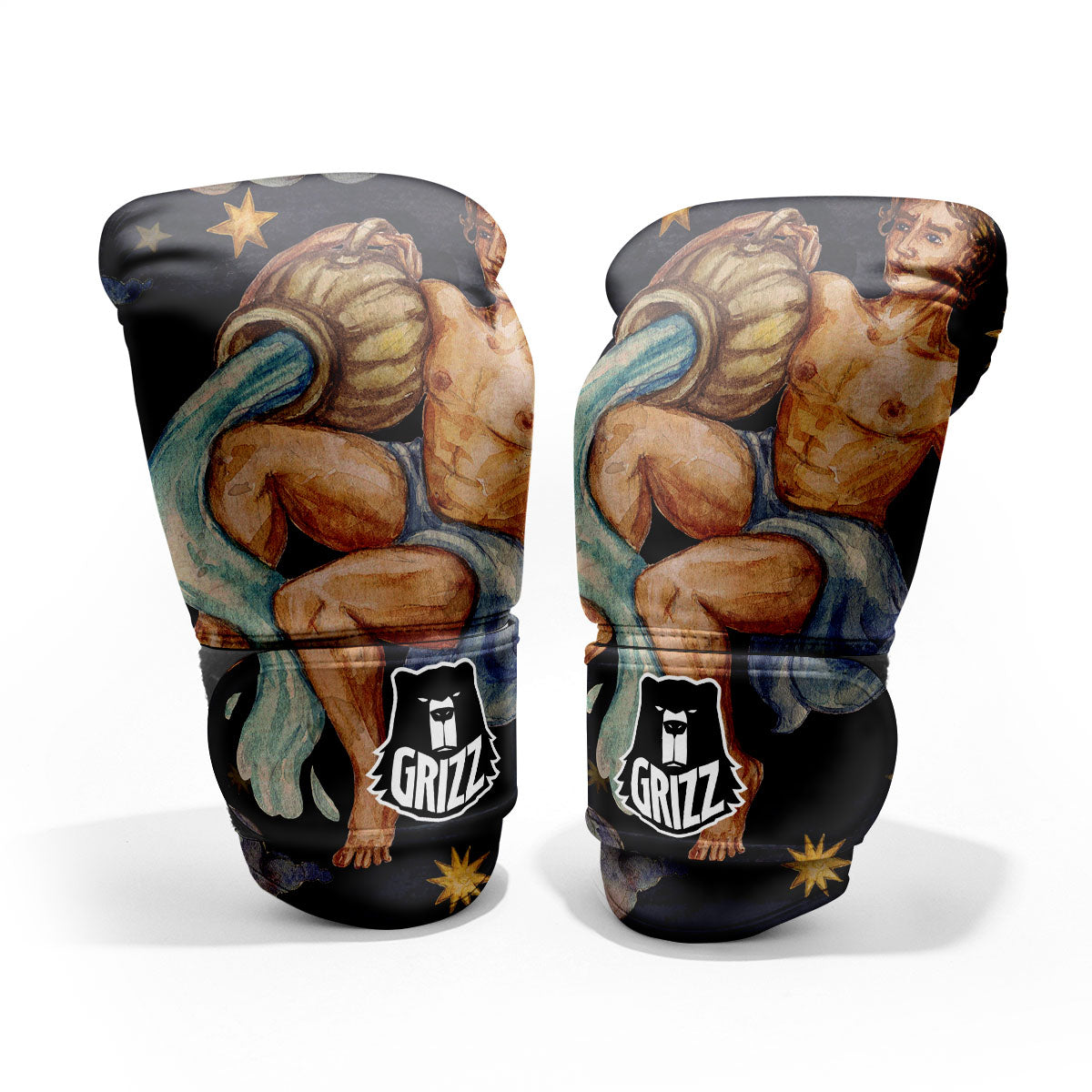 Zodiac Sign Watercolor Aquarius Print Pro Boxing Glove