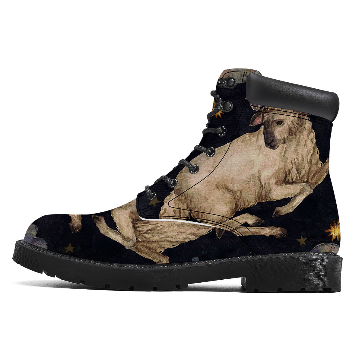 Zodiac Sign Watercolor Aries Print Boots-grizzshop