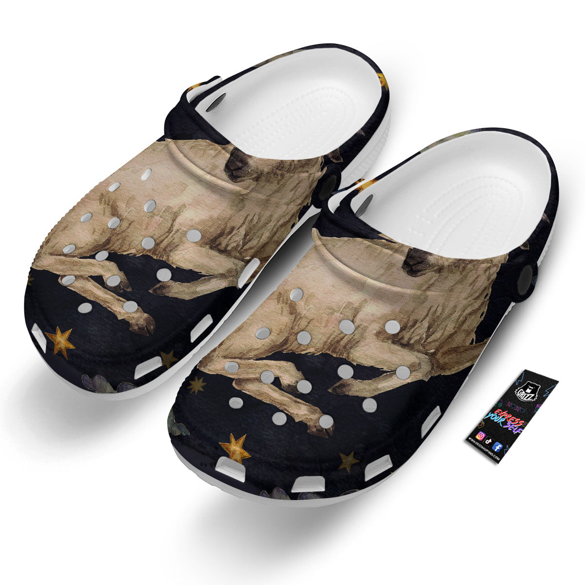 Zodiac Sign Watercolor Aries Print Clog-grizzshop