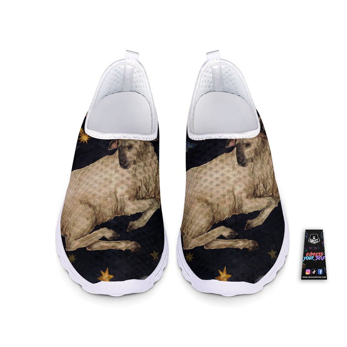 Zodiac Sign Watercolor Aries Print Nurse Shoes-grizzshop