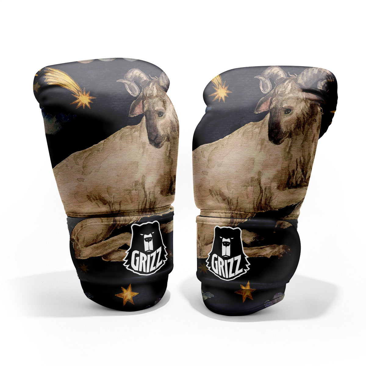 Zodiac Sign Watercolor Aries Print Pro Boxing Glove