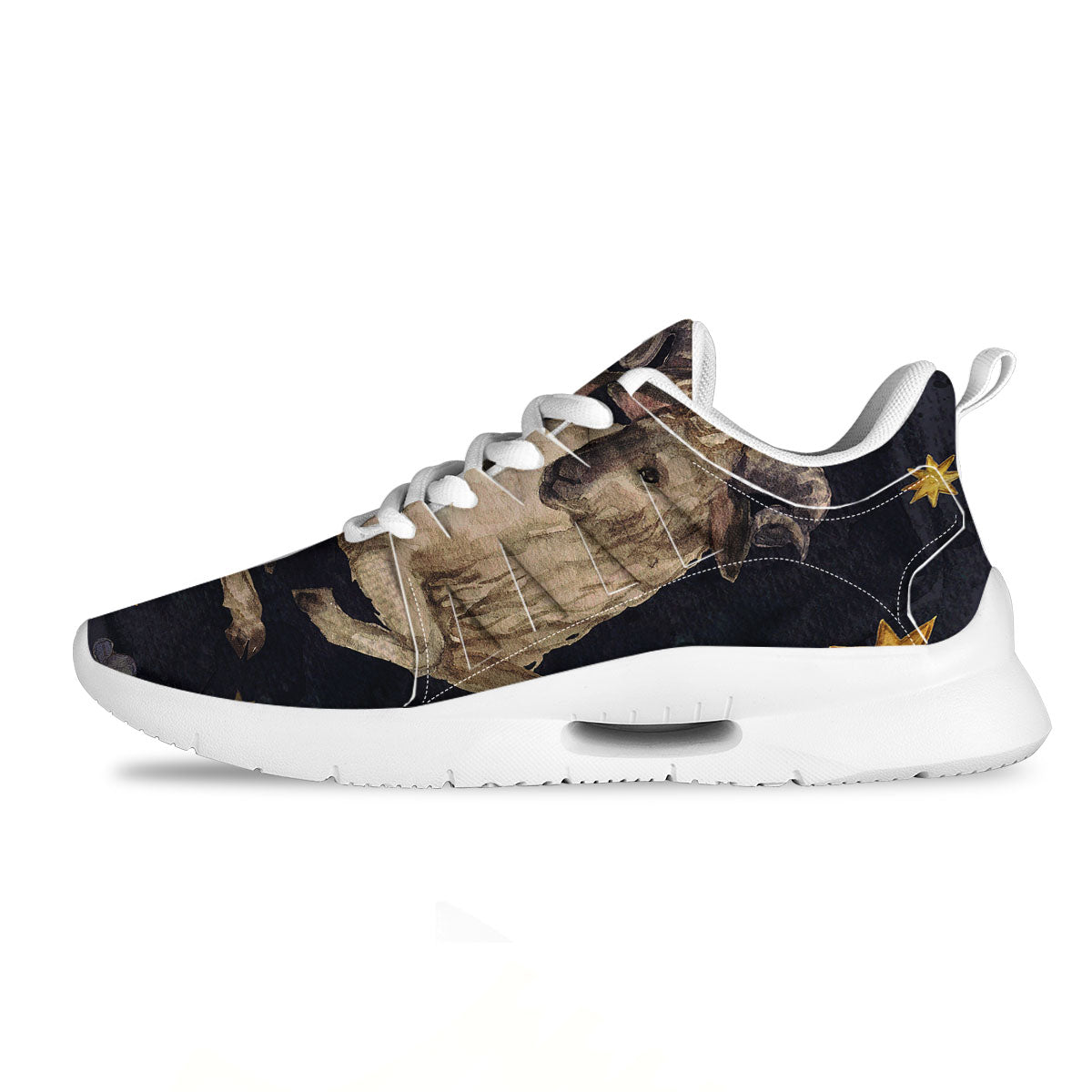 Zodiac Sign Watercolor Aries Print Tennis Shoes-grizzshop
