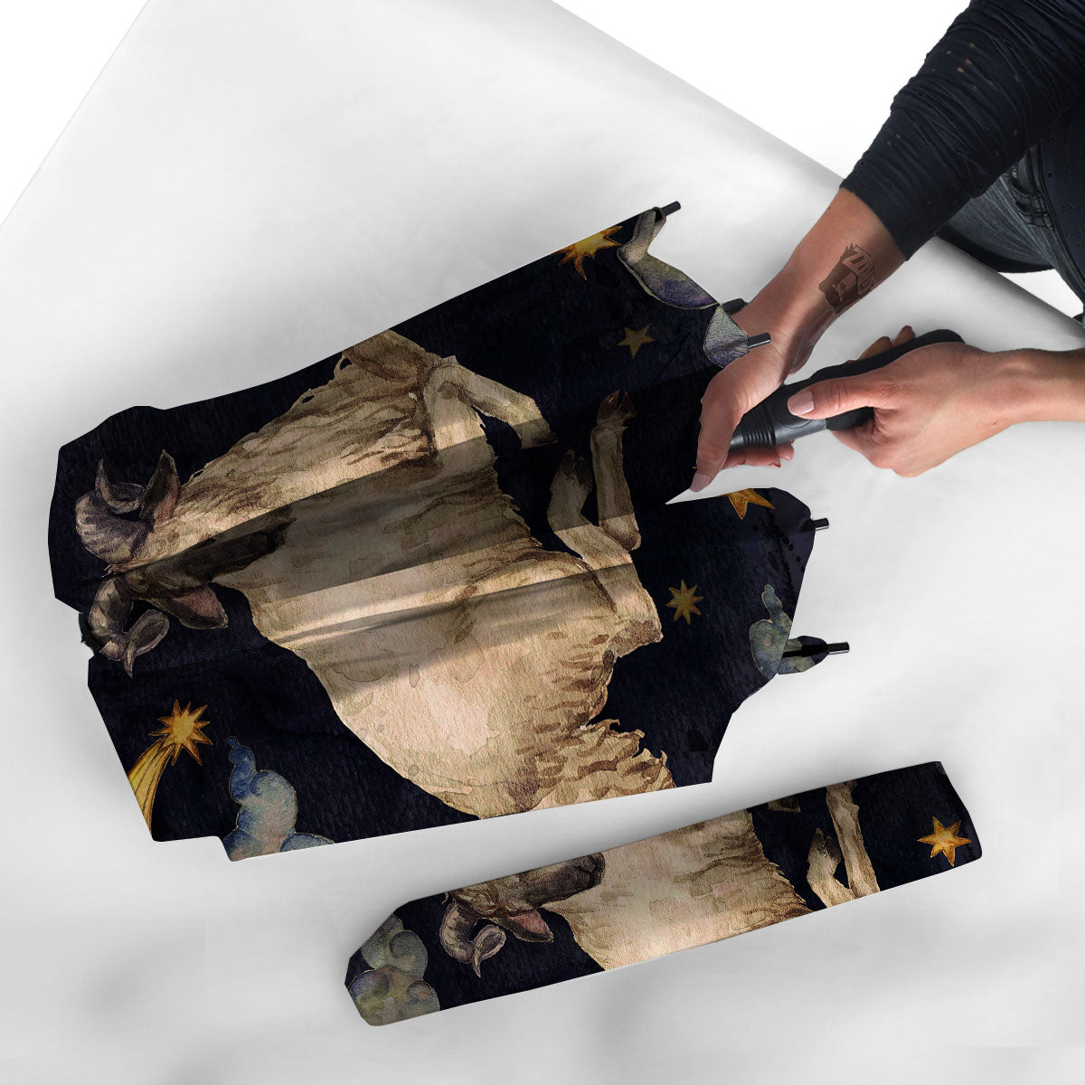 Zodiac Sign Watercolor Aries Print Umbrella-grizzshop
