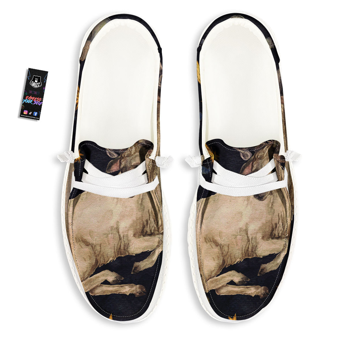 Zodiac Sign Watercolor Aries Print White Loafers-grizzshop