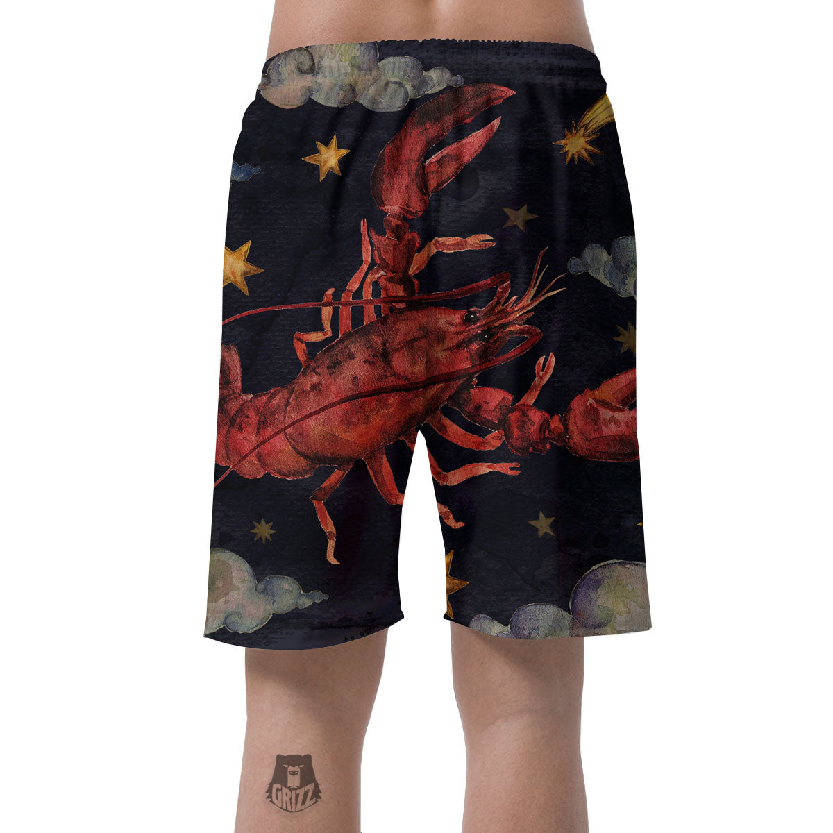 Zodiac Sign Watercolor Cancer Print Men's Shorts-grizzshop