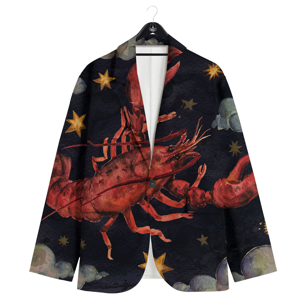 Zodiac Sign Watercolor Cancer Print Men's Sport Coat-grizzshop