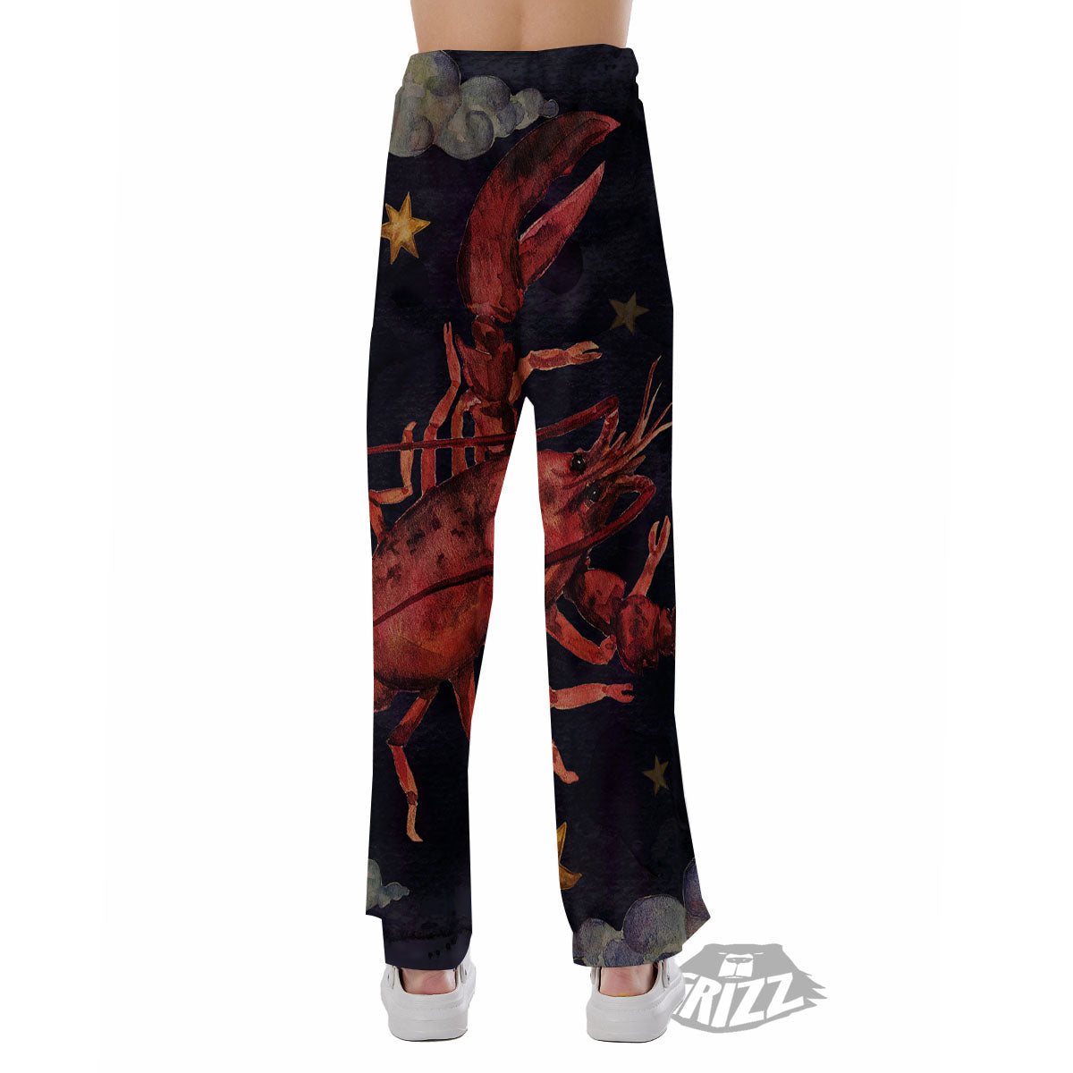 Zodiac Sign Watercolor Cancer Print Pajama Pants-grizzshop