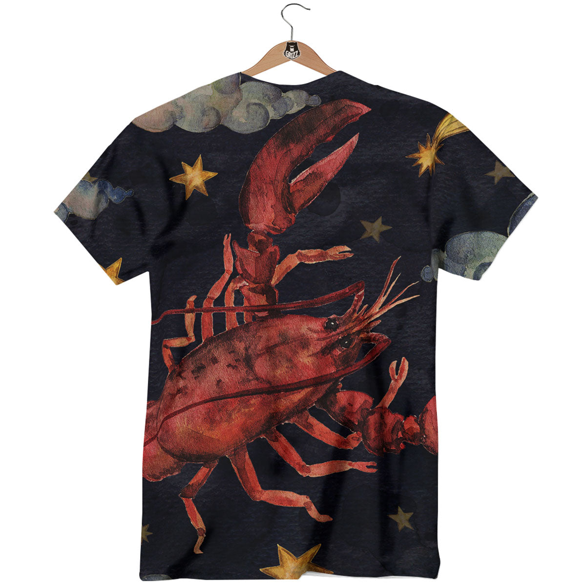 Zodiac Sign Watercolor Cancer Print T-Shirt-grizzshop
