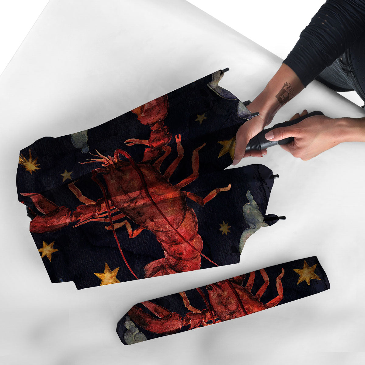 Zodiac Sign Watercolor Cancer Print Umbrella-grizzshop