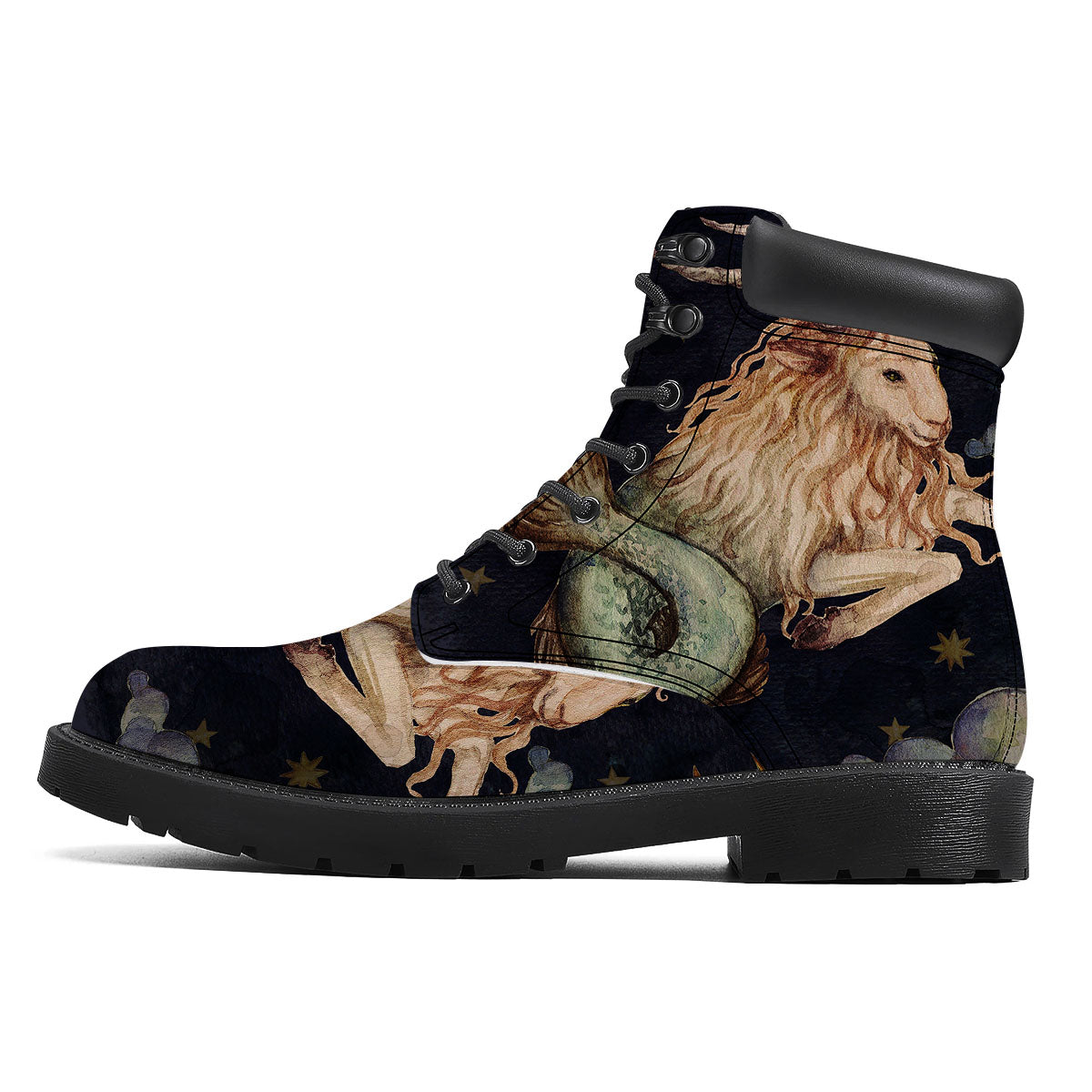 Zodiac Sign Watercolor Capricorn Print Boots-grizzshop