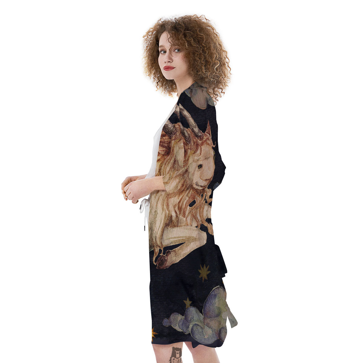 Zodiac Sign Watercolor Capricorn Print Kimono-grizzshop