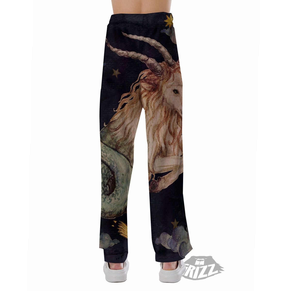 Zodiac Sign Watercolor Capricorn Print Pajama Pants-grizzshop