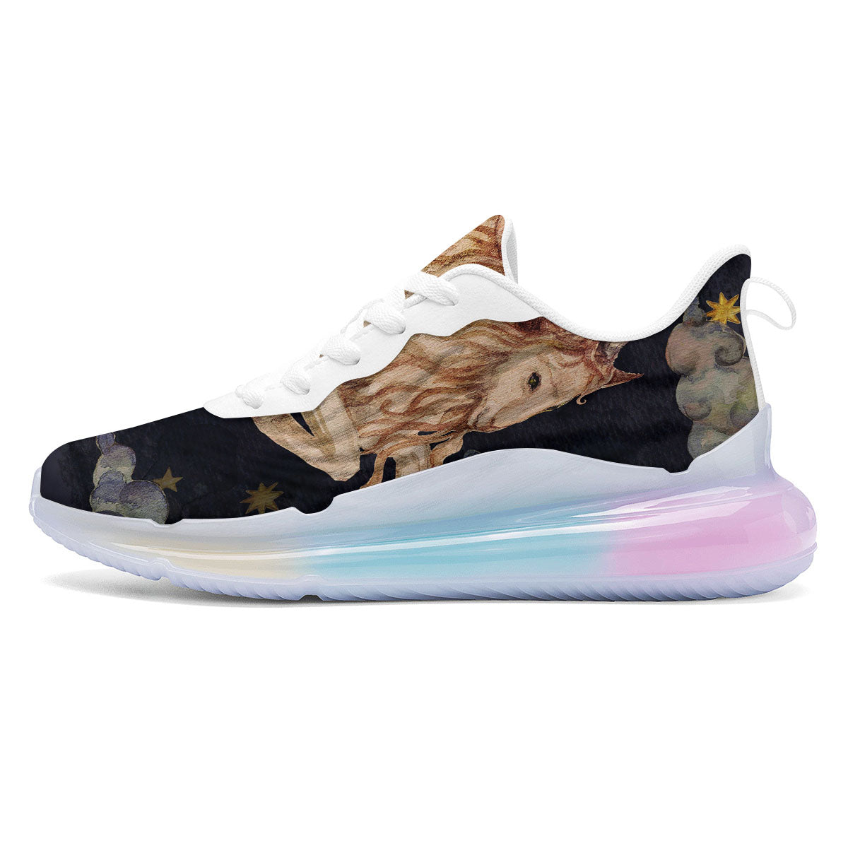 Zodiac Sign Watercolor Capricorn Print Running Sneakers-grizzshop