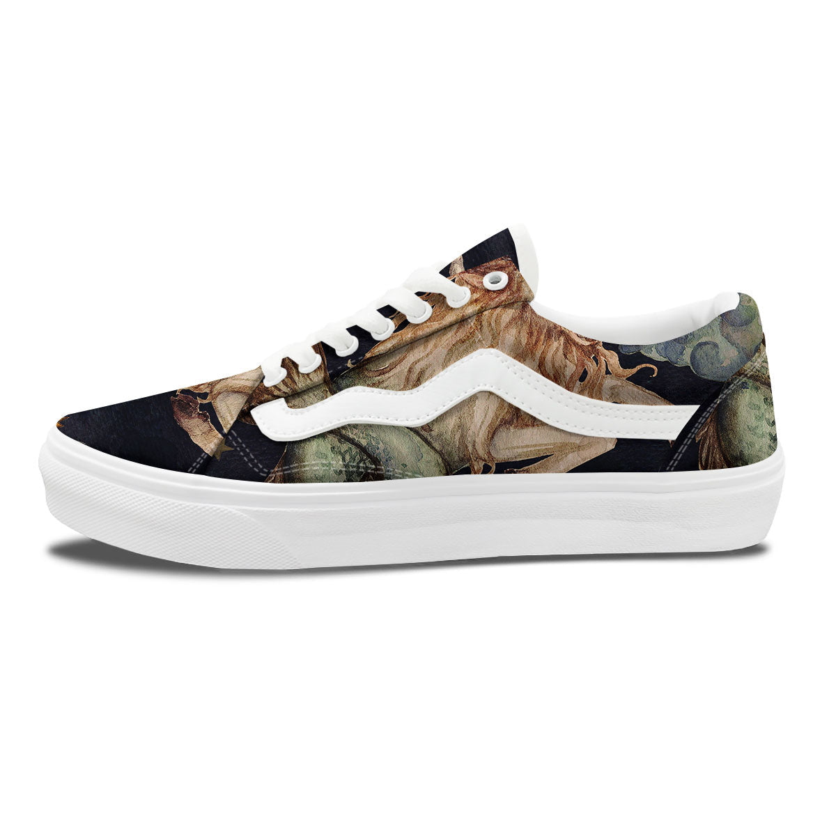 Zodiac Sign Watercolor Capricorn Print Skate Shoes-grizzshop