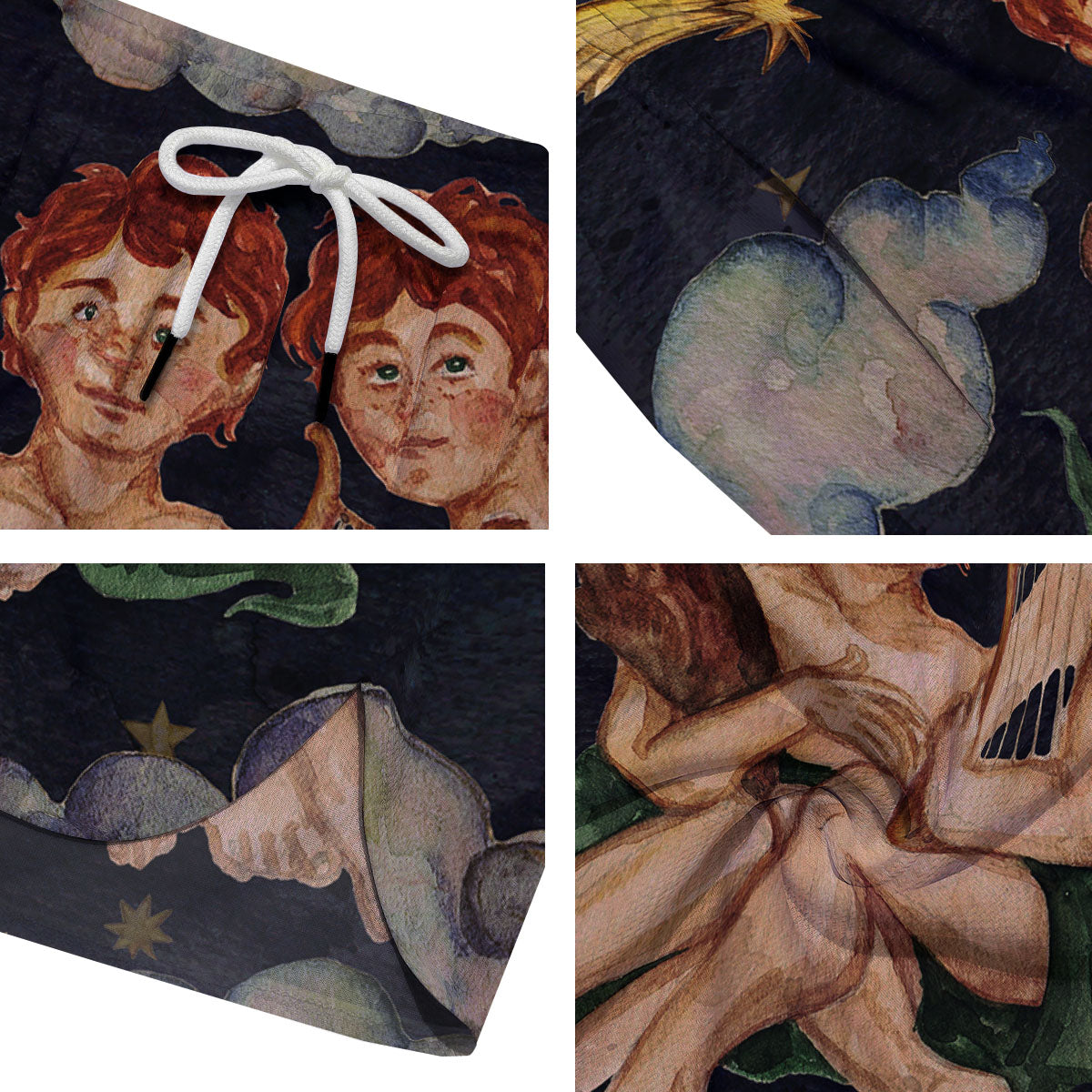 Zodiac Sign Watercolor Gemini Print Men's Running Shorts-grizzshop
