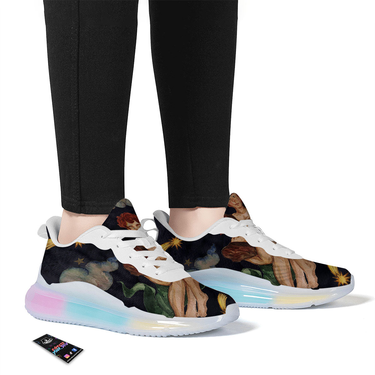 Zodiac Sign Watercolor Gemini Print Running Sneakers-grizzshop