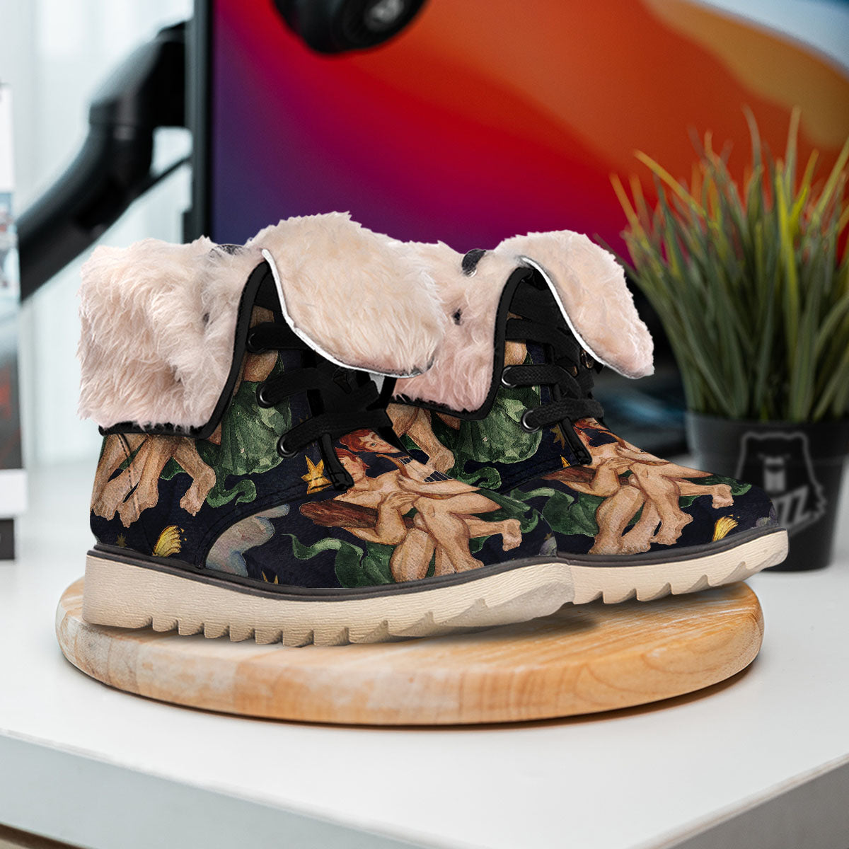 Zodiac Sign Watercolor Gemini Print Snow Boots-grizzshop