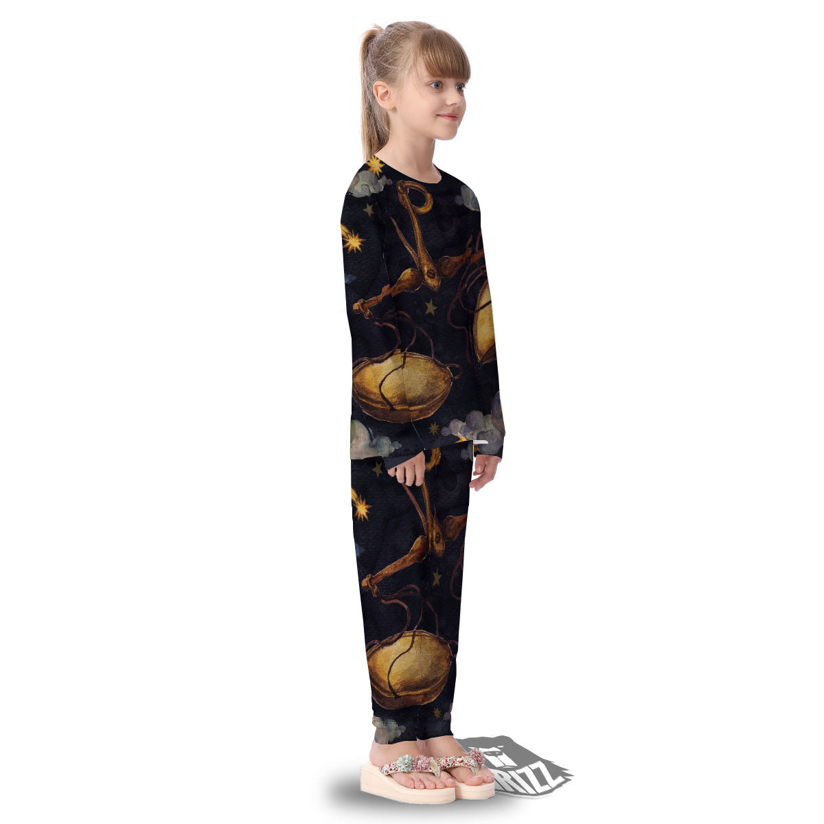 Zodiac Sign Watercolor Libra Print Kid's Pajamas-grizzshop