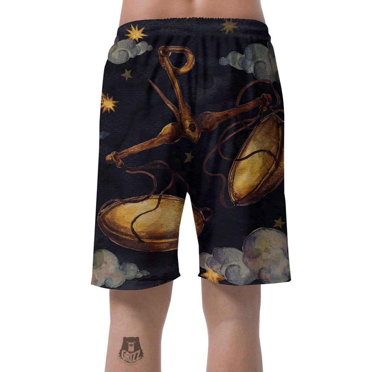 Zodiac Sign Watercolor Libra Print Men's Shorts-grizzshop