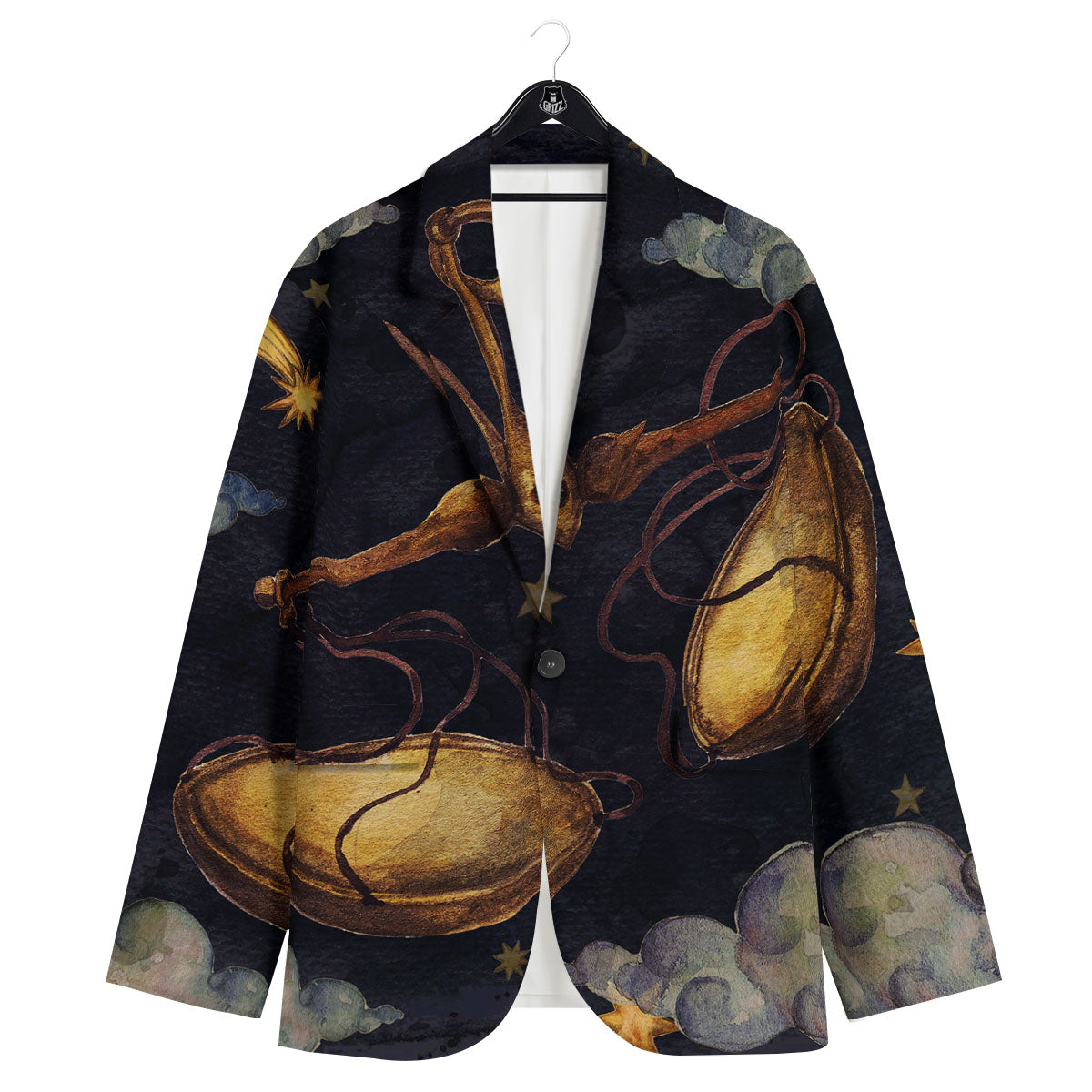 Zodiac Sign Watercolor Libra Print Men's Sport Coat-grizzshop