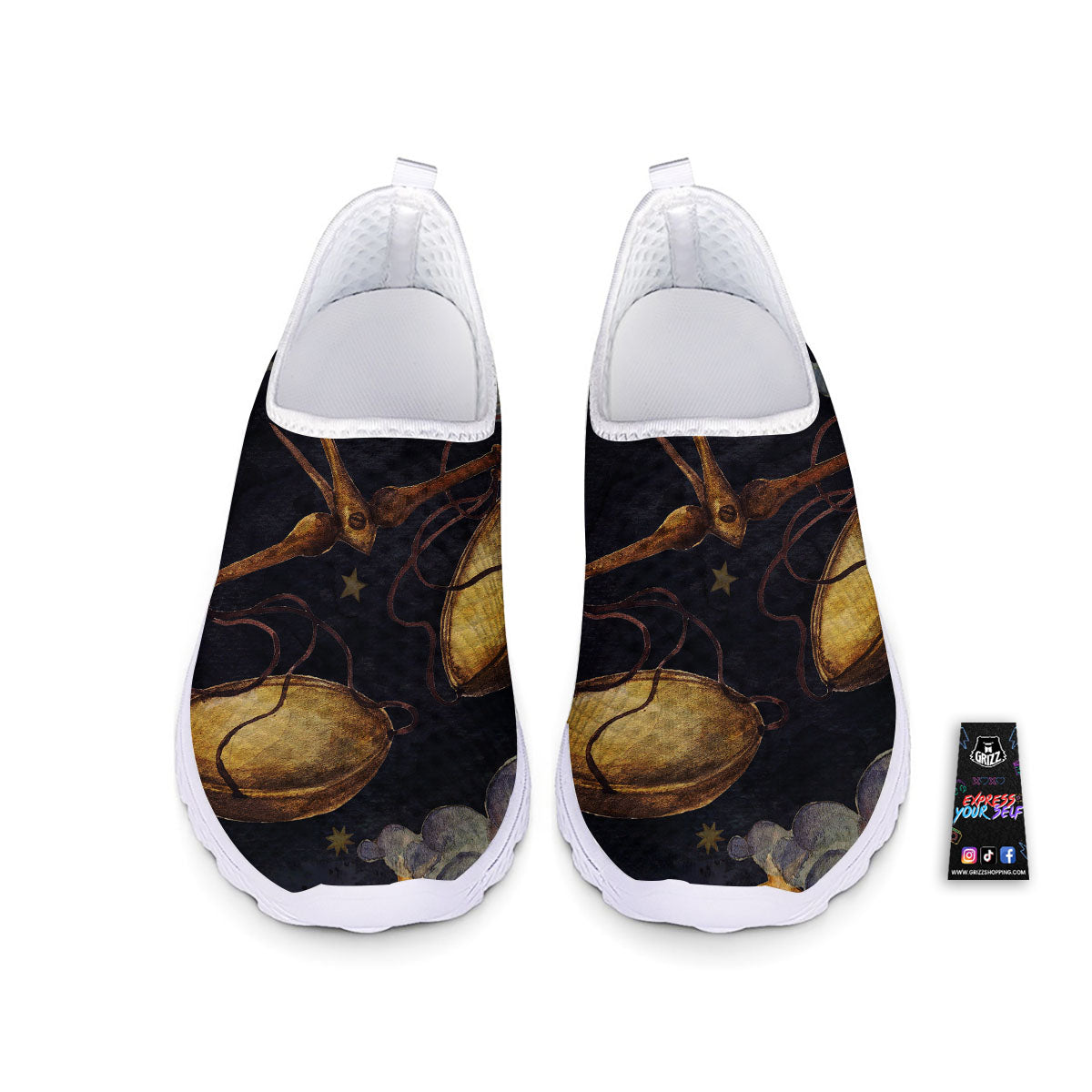 Zodiac Sign Watercolor Libra Print Nurse Shoes-grizzshop
