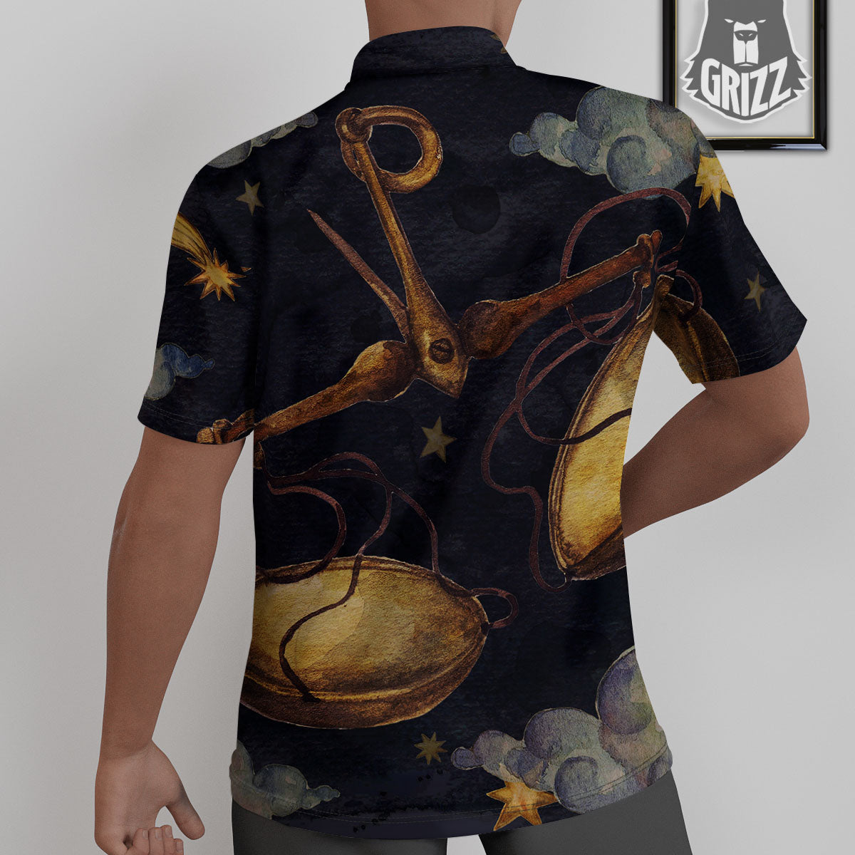Zodiac Sign Watercolor Libra Print Untucked Shirts-grizzshop
