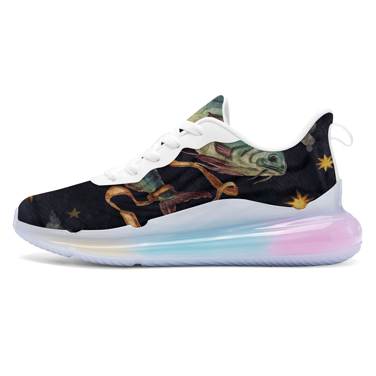 Zodiac Sign Watercolor Pisces Print Running Sneakers-grizzshop