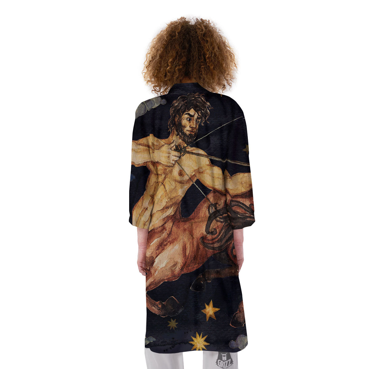Zodiac Sign Watercolor Sagittarius Print Kimono-grizzshop