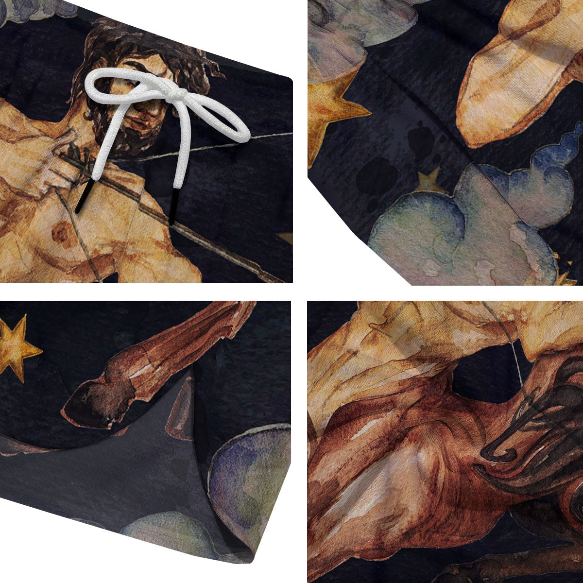 Zodiac Sign Watercolor Sagittarius Print Men's Running Shorts-grizzshop