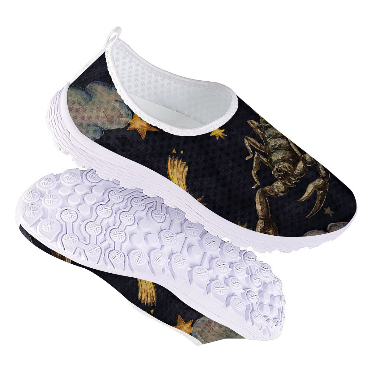 Zodiac Sign Watercolor Scorpio Print Nurse Shoes-grizzshop