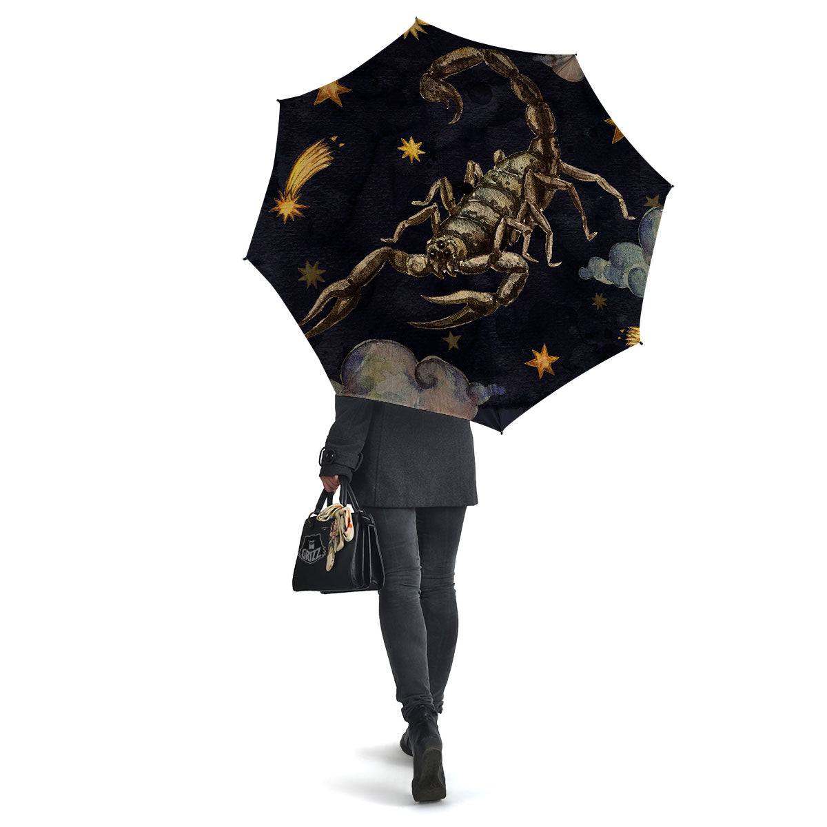 Zodiac Sign Watercolor Scorpio Print Umbrella-grizzshop