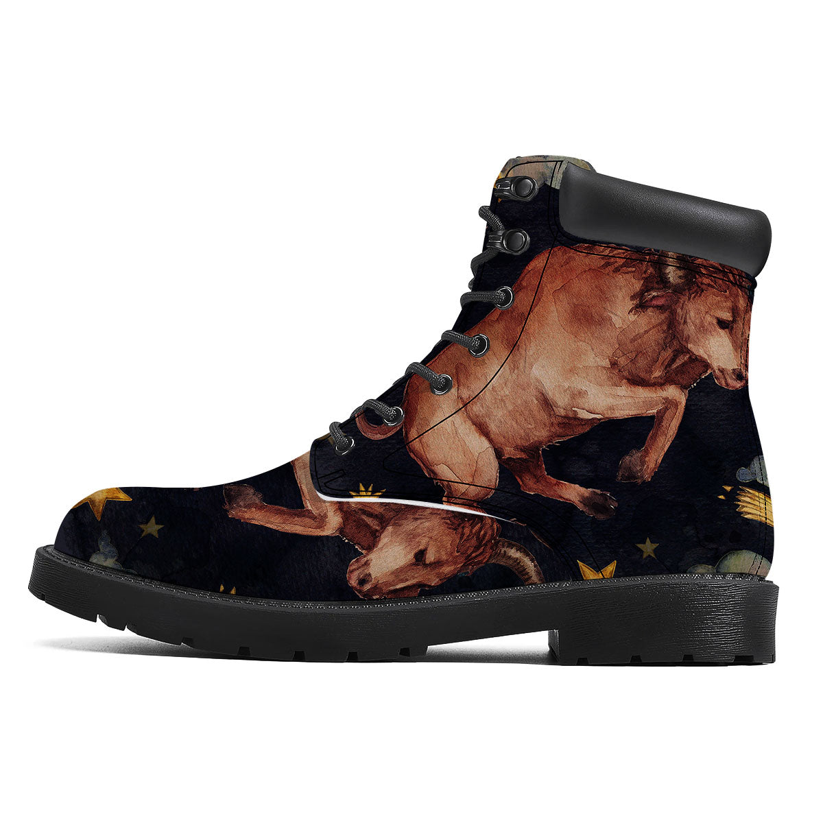 Zodiac Sign Watercolor Taurus Print Boots-grizzshop