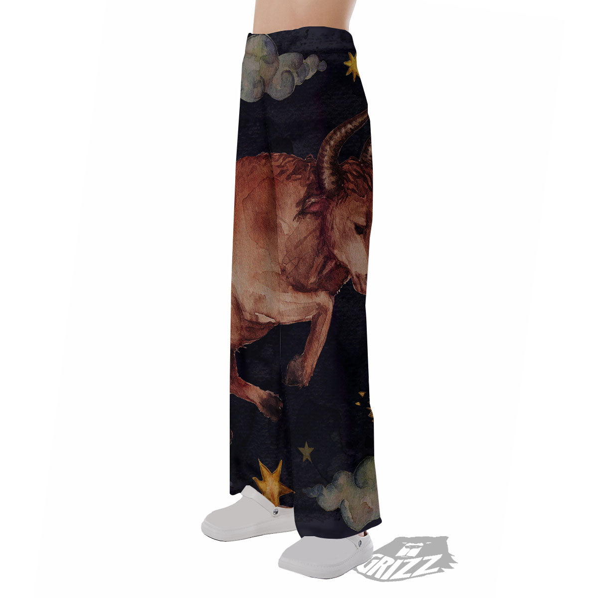 Zodiac Sign Watercolor Taurus Print Pajama Pants-grizzshop