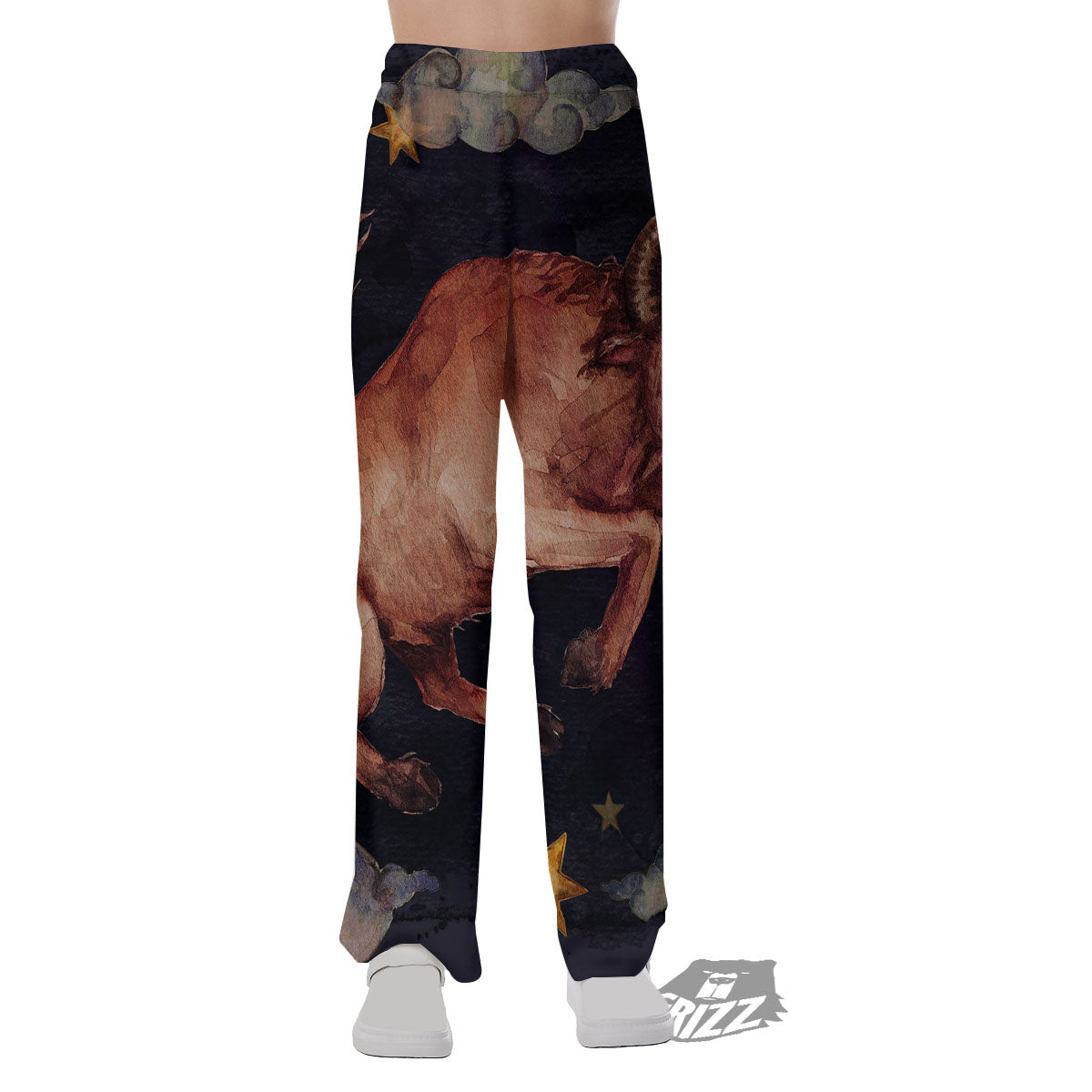 Zodiac Sign Watercolor Taurus Print Pajama Pants-grizzshop