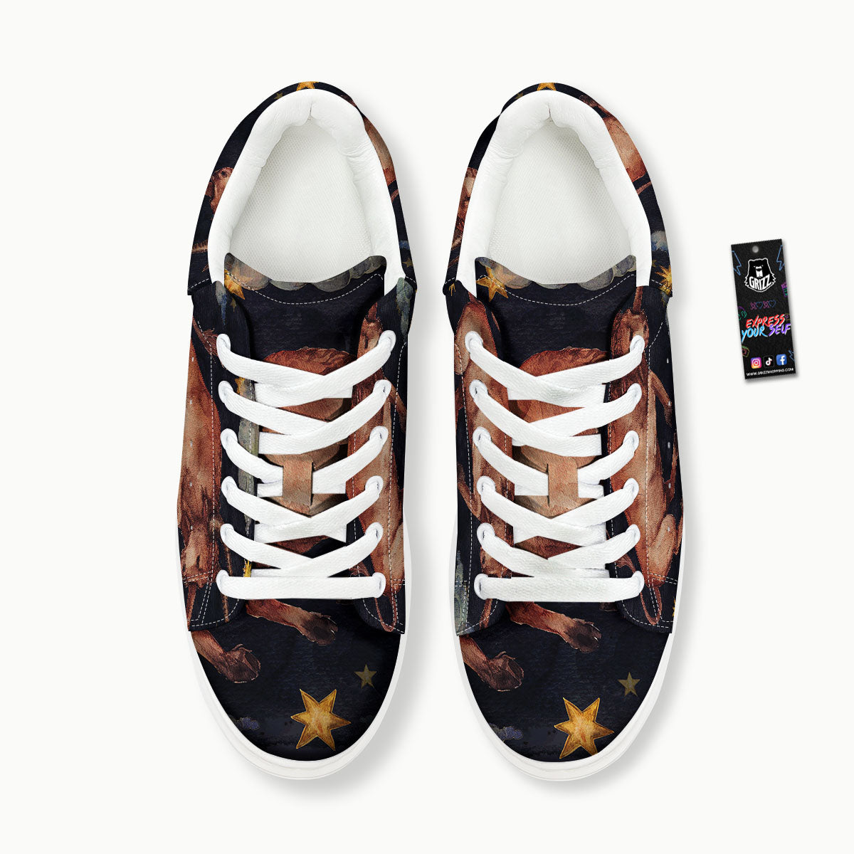 Zodiac Sign Watercolor Taurus Print Platform Shoes-grizzshop