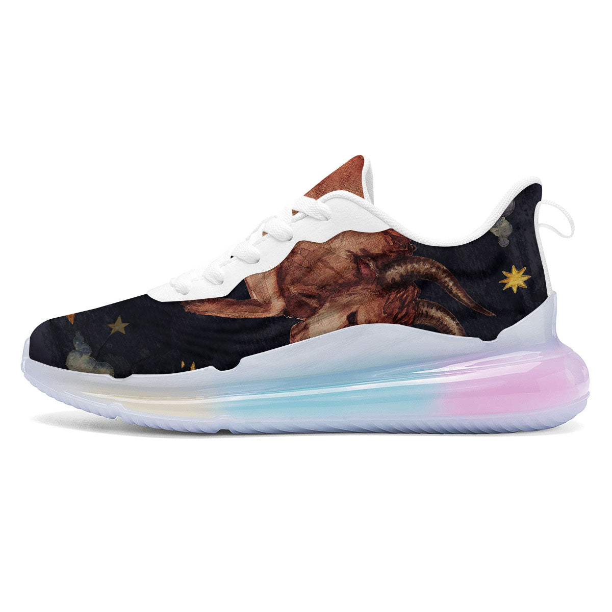 Zodiac Sign Watercolor Taurus Print Running Sneakers-grizzshop