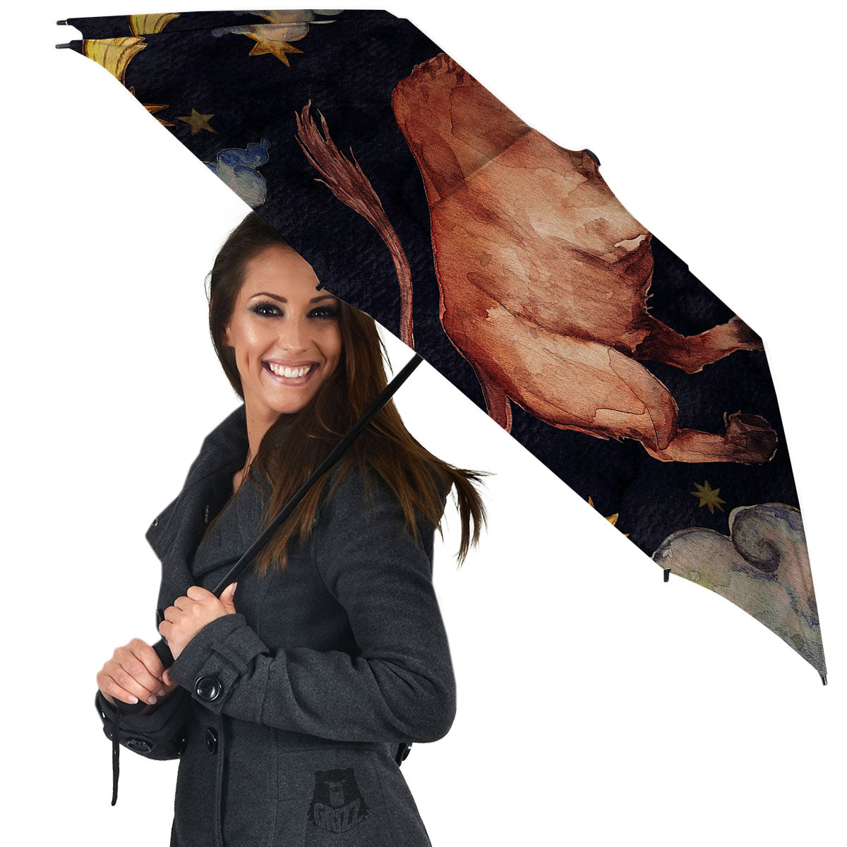 Zodiac Sign Watercolor Taurus Print Umbrella-grizzshop