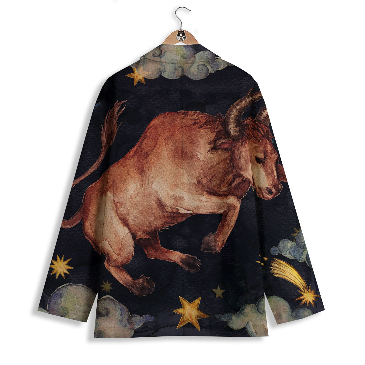 Zodiac Sign Watercolor Taurus Print Women's Blazer-grizzshop