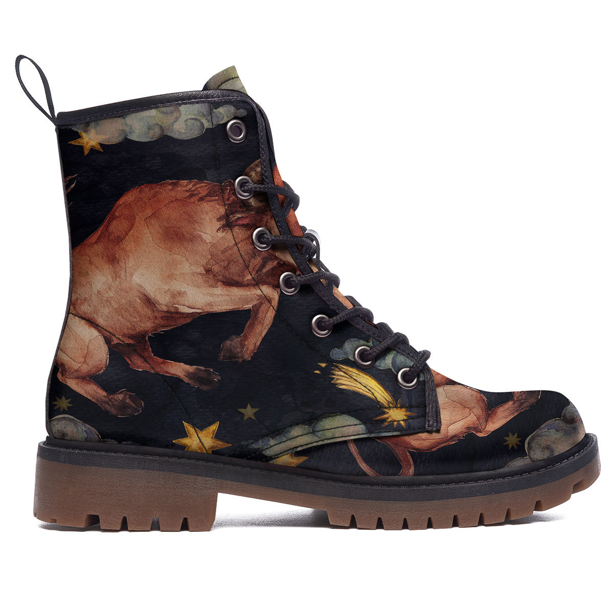 Zodiac Sign Watercolor Taurus Print Work Boots-grizzshop